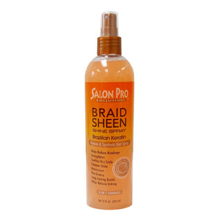 SALON PRO Braid Sheen Shine Spray Brazilian Keratin (12oz)